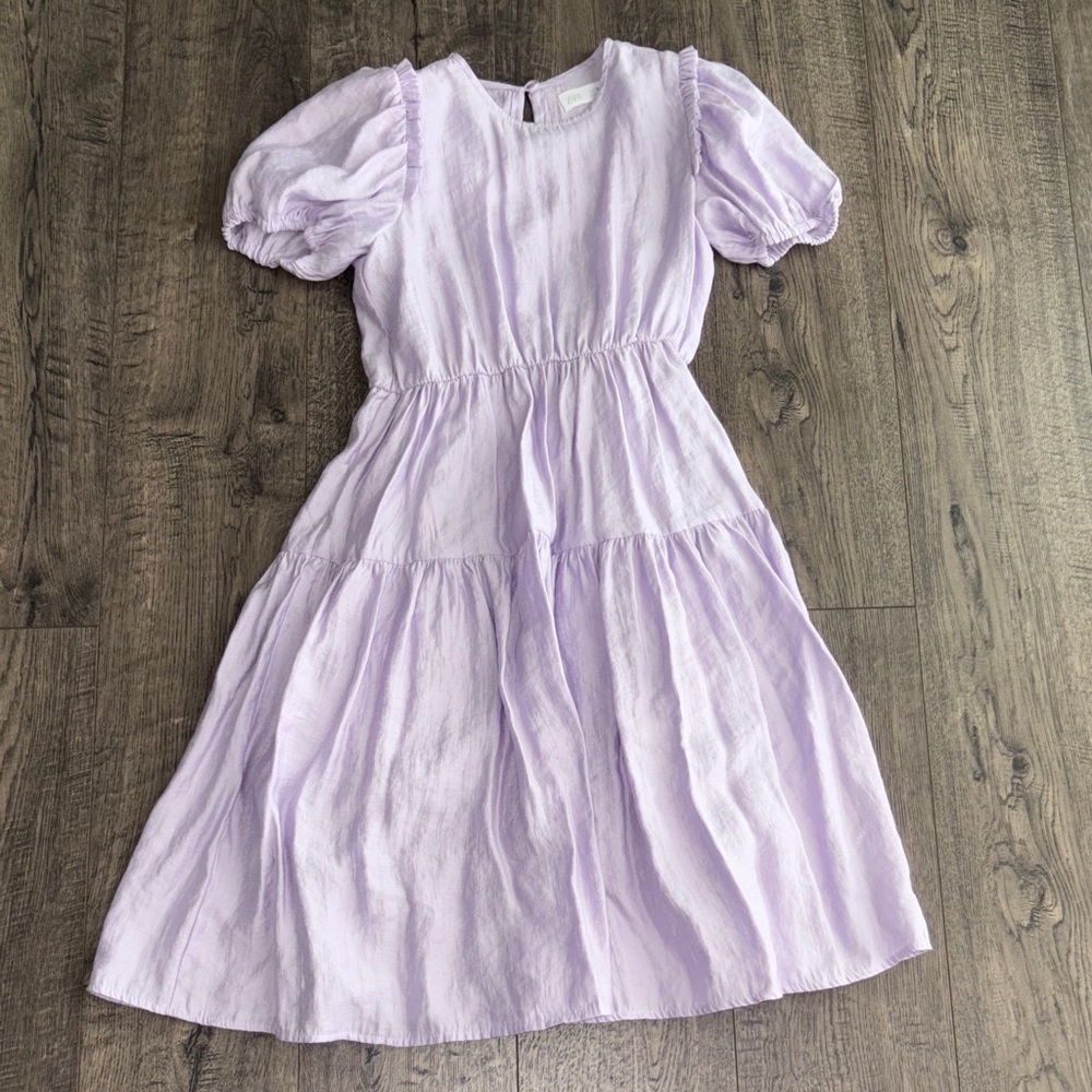 Zara 🪻Lavender Puff Sleeve Tiered Dress🪻